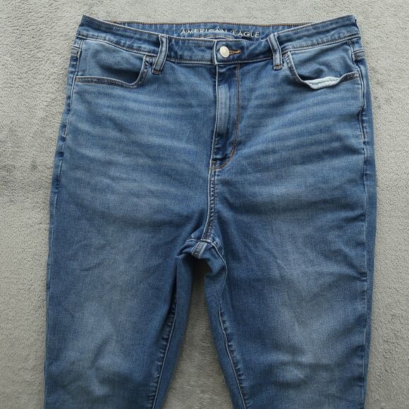 American Eagle Jeans Women's Size 14R Blue Super High-Rise Jegging 29" Inseam - Picture 12 of 16